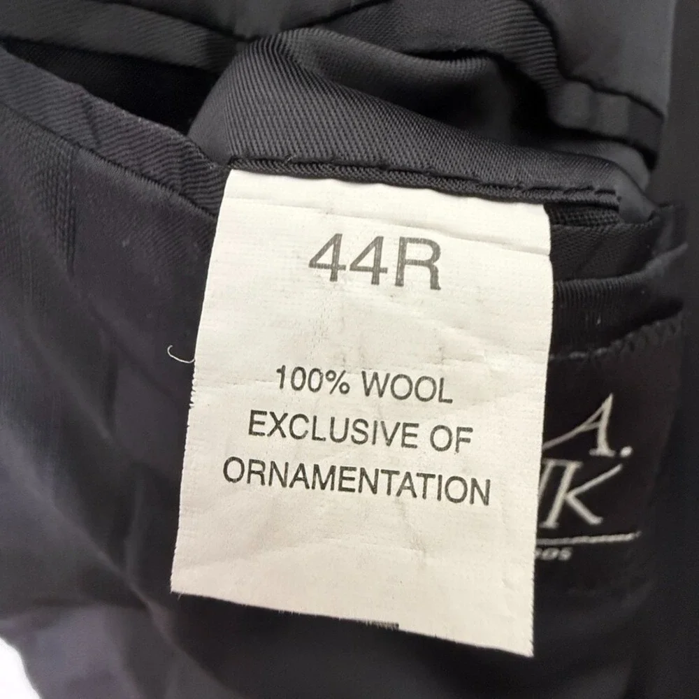 Jos. A.‎ Bank Mens 44R Black 100% Wool Blazer Striped